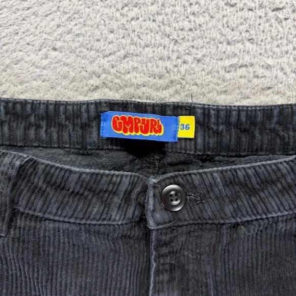 VTG Empyre Pant Mens 36x27 Black Cotton Corduroy Cargo Straight Utility Workwear